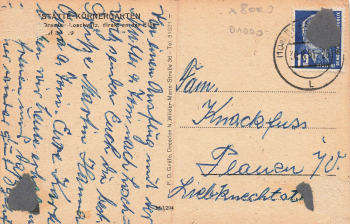 Loschwitz Dresden Restaurant Koernergarten mit Elbdampfer Lössnitz o 1951