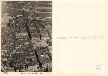 Dresden Luftaufnahme mit Altmarkt * 1950 Verlag Hahn-Foto10288