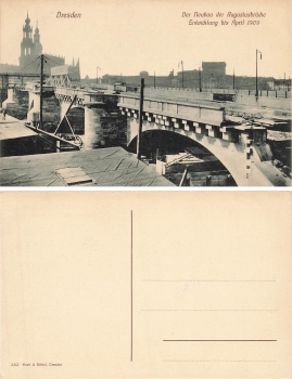 Dresden new construction of the Augustus Bridge development until April 1909