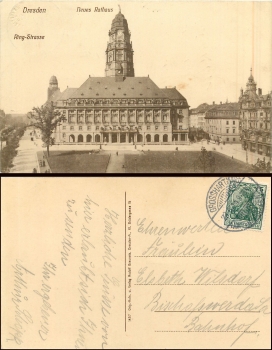 Dresden Neues Rathaus Ring-Strasse o 23.6.1914