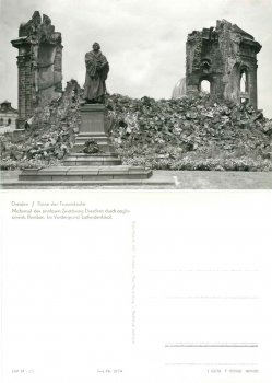 Dresden Neumarkt Ruins of the Frauenkirche Luther Monument *1970 Hanich2174