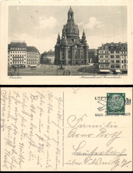 Dresden Frauenkirche mit Neumarkt o ca.1940
