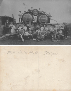 Pieschen Dresden Weber & Thomas Böttcherei Fritz Reuter Straße 38 Echtfoto 1909