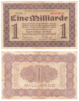Dresden Neustadt Eine Milliarde Mark 1923 Notgeld