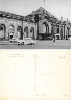 Dresden Neustaedter Bahnhof with car Wartburg 311 * 1964