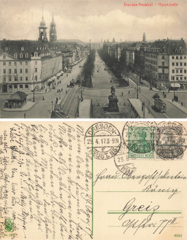 Dresden Neustädter Markt und Hauptstrasse o 1917
