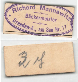 Dresden emergency money 3 Pfennig master baker Richard Mannewitz Am See No. 17