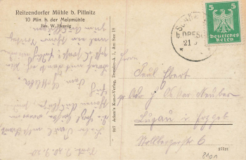 Pillnitz Dresden Reizendorfer Muehle o 1923