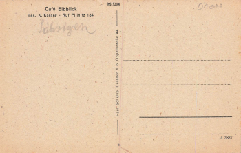 Pillnitz Dresden Cafe Elbblick * um 1920