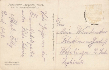Pillnitz Dresden Dampfschiff-Restaurant o um 1930