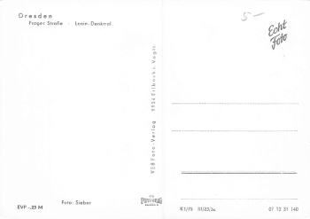 Dresden Prager Strasse Lenin Denkmal * 1975 VEB-Foto-Verlag
