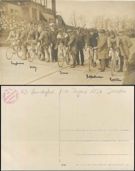 Dresden Cyclists 43rd Federal Festival 6.-11.8.1926 Advertising reference Cigarette Factory Salem-Gold