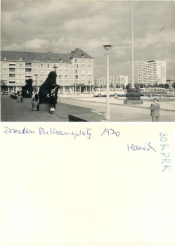 Dresden Rathausplatz Druckvorlage 1970