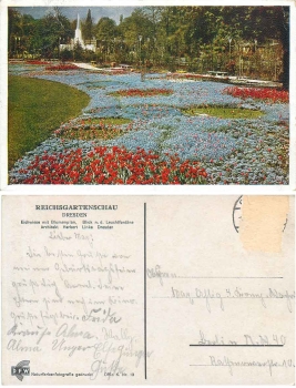 Dresden Reich Garden Show 1936 Official Map No.13 Eichwiese with flower plan