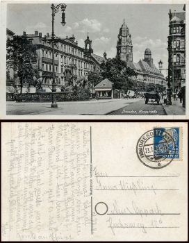Dresden Ringstrasse corner Pragerstrasse o August 23, 1949 AK around 1930