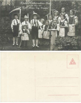Dresden Roter Kreuz Tag 16. Mai 1914 Kinder Volkstrachten Fest Bild 2