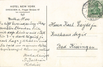 Seevorstadt Dresden Hotel New York Prager Strasse 47 o 1909