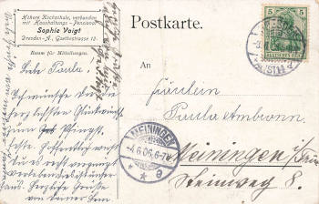 Seevorstadt Dresden Goethestrasse 12 (Gret-Palucca-Strasse) Kochschule Sophie Voigt o 1906