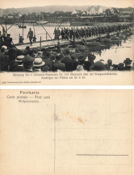 Soebrigen Dresden Warship Bridge crossing of the 4th Infantry Regiment No. 103 Bautzen 1905