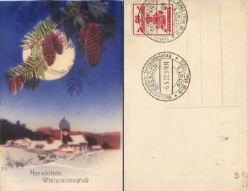 Dresden special cancellation traffic troops memorial day 6.5.1922 on a Christmas card
