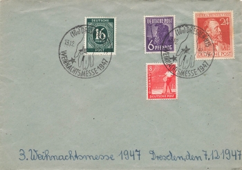 Dresden special stamp Christmas fair December 13, 1947