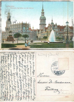 Dresden Theaterplatz Schloss Hofkirche o ca. 1907