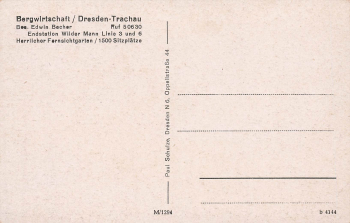 Trachau Dresden Bergwirtschaft Edwin Becher * um 1930
