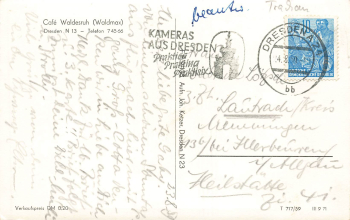 Trachau Dresden Cafe Waldesruh Waldmax o 1959
