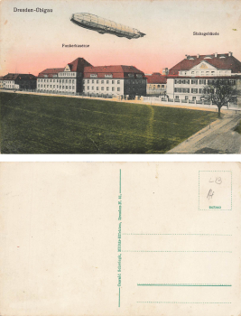 Übigau Dresden Funkerkaserrne mit Zeppelin * um 1910