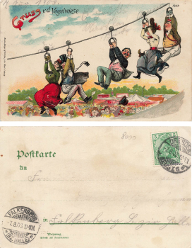 Dresdner Gruss von der Vogelwiese Litho o 1903