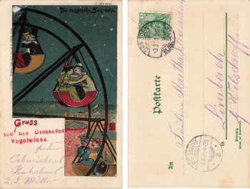 Dresden greetings from the bird meadow Litho Kiss on the Ferris wheel o 1901