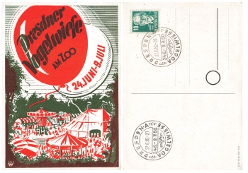 Dresdner Vogelwiese am Zoo Sonderstempel 27.6.1950
