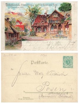 Dresden Folk Exhibition for Home and Hearth 1899 Private postal stationery