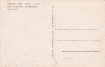 Weißer Hirsch Dresden Dr. Lahmanns Sanatorium Villa Urvasi * um 1940