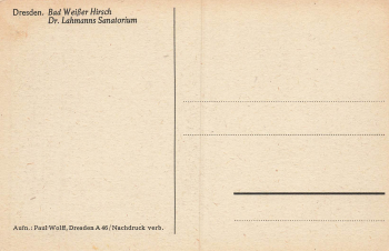 Weisser Hirsch Dresden Dr. Lahmanns Sanatorium * um 1950