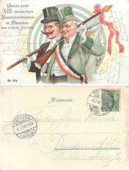 Dresden XIII. German federal shooting July 8 to 15, 1900 or July 9, 1900