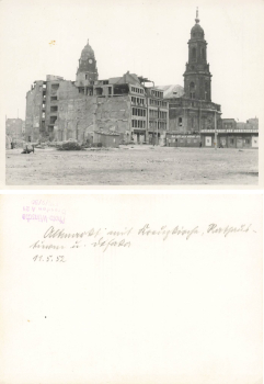 Dresden Altmarkt mit Kreuzkirche Zerstörung im 2 WK 1952