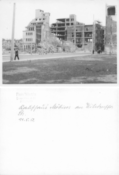 Dresden Wilsdruffer Strasse with Moebius department store destroyed in WWII 1952