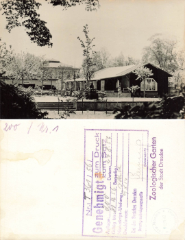 Dresden Zoologischer Garten Druckvorlage mit Druckgenehmigung 1956