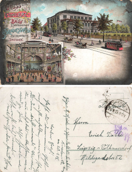 Zschertnitz Dresden Konzert und Ball Etablissement Paradiesgarten Litho o 1919