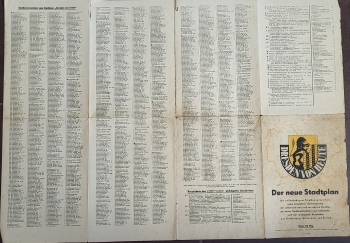 Dresden von Heute Stadtplan um 1946 mit umbennaten und zerstörten Straßen