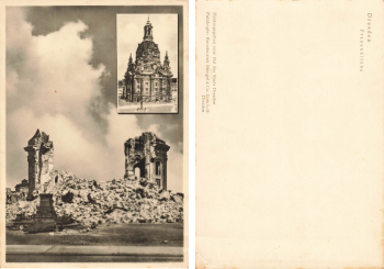 DDresden Frauenkirche before and after its destruction in World War II * 1953 ​​​​​​​Publisher Stengel