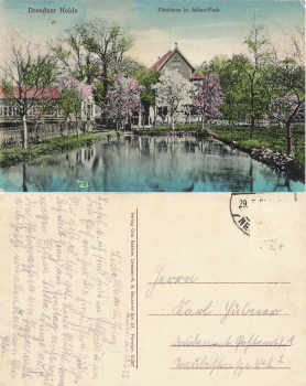 Dresden Waldschloesschen Fischhaus im Albert Park o 1928