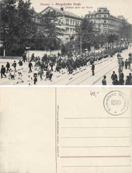 Dresden Neustadt Koenigsbruecker Strasse Riflemen on guard * around 1910