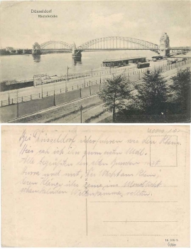 Dusseldorf Rhine bridge gebr. circa 1910