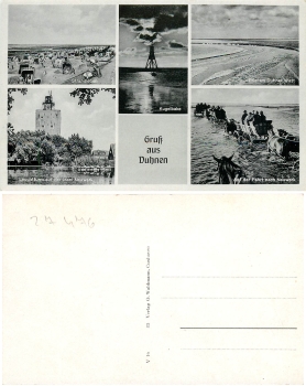 27476 Duhnen Kugelbake Leuchtturm Pferdekutschen  um 1940