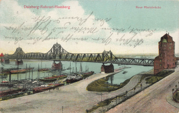 Duisburg Ruhrort Homberg Neue Rheinbrücke o 25.3.1910