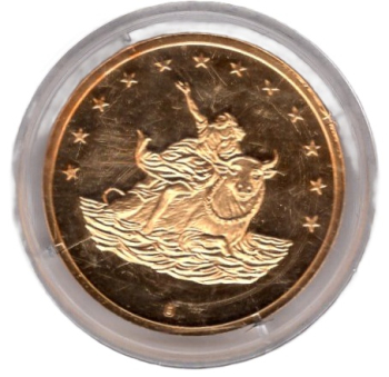 ECU Deutschland 1998 Medaille Europa auf dem Stier 