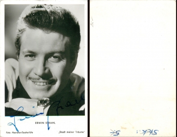 Strahl Erwin original autograph on star postcard