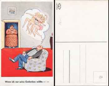 Ehe Humor träumender Ehemann o ca.1930